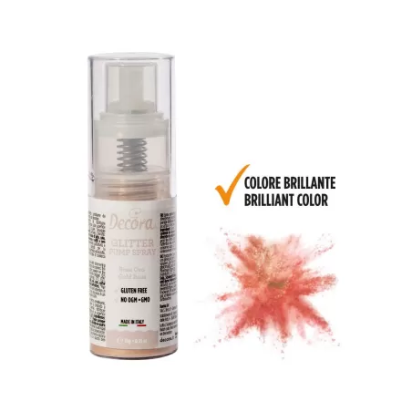 Spray colorante pump glitterato rosa gold 10 g - Decora