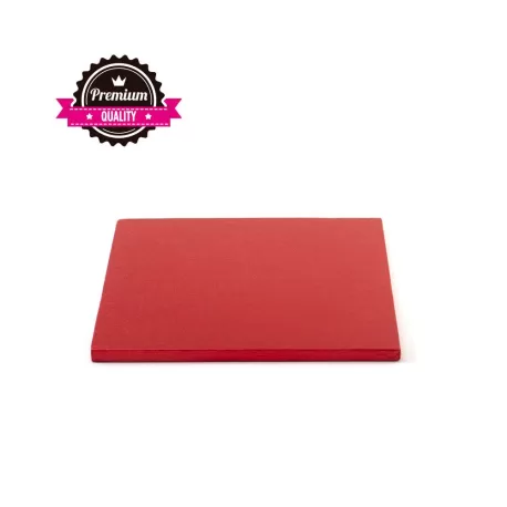 Sottotorta quadrato rosso  15x15xh 1,2 cm - Decora