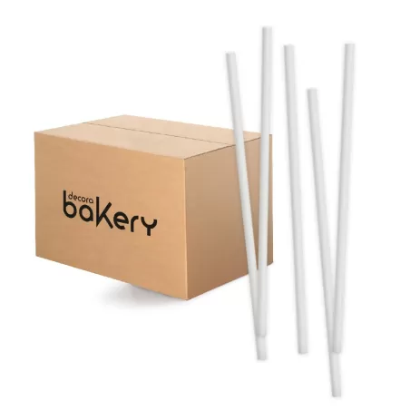 Cf 480 cannucce white Ø 6x210 mm in carta bio - Decora