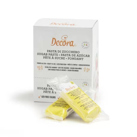 Pasta di zucchero gialla 100 g - Decora