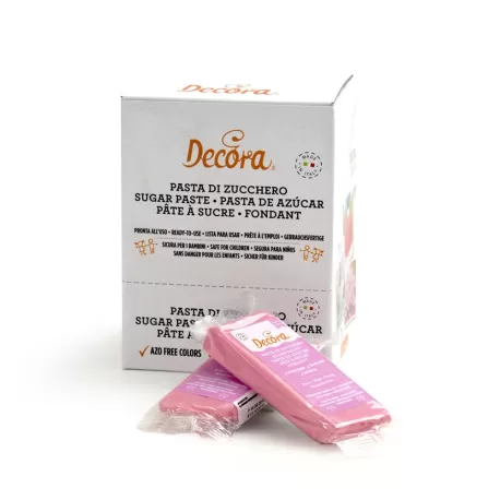 Pasta di zucchero rosa 100 g - Decora