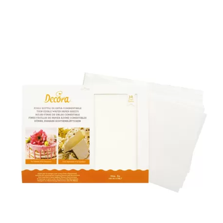 Cf 10 fogli ostia formato a4 sottili - Decora