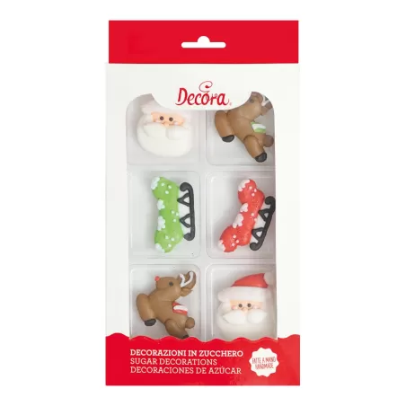 Cf 6 decorazioni santa claus in zucchero - Decora
