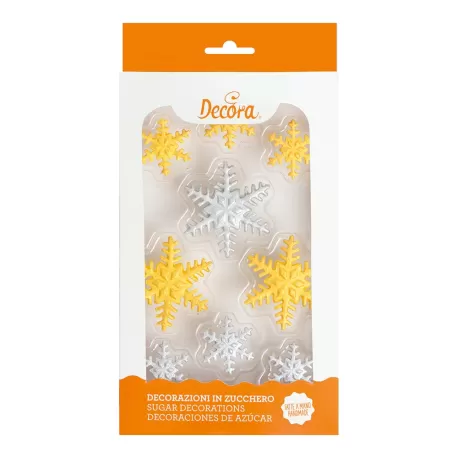 Cf 9 decorazioni gold&silver snowflakes in zucchero - Decora