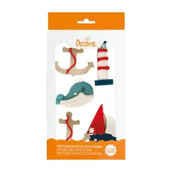 Cf 5 decorazioni sea sailing in zucchero - Decora