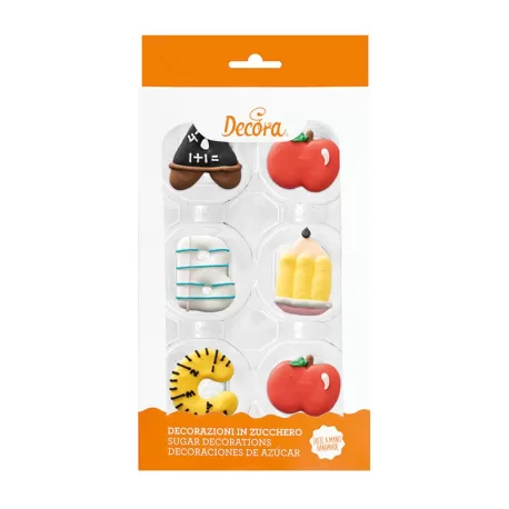 Cf 6 decorazioni back 2 school in zucchero - Decora