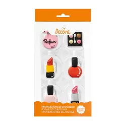 Cf 6 decorazioni make up in zucchero - Decora