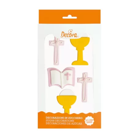 Cf 6 decorazioni in zucchero prima comunione bimba new - Decora