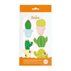 Cf 5 decorazioni in zucchero cactus - Decora