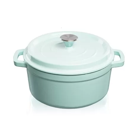 Casseruola in ghisa vetrificata con copercio Lt. 4,7 azzurro - Grand Feu