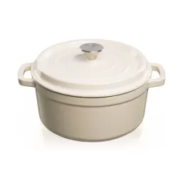 Casseruola in ghisa vetrificata con copercio Lt. 4,7 bianco - Grand Feu
