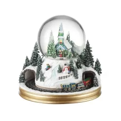 Melodie di Natale, Boule de neige con trenino movimento e musica - L'oca Nera