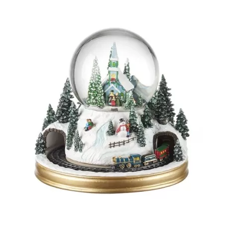 Melodie di Natale, Boule de neige con trenino movimento e musica - L'oca Nera