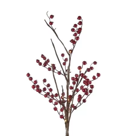 Rami lucenti, Ramo con bacche rosse con led - L'oca Nera