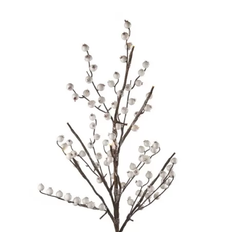 Rami lucenti, Ramo con bacche bianche con led - L'oca Nera