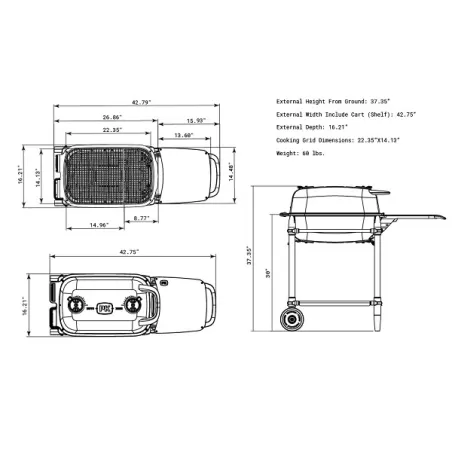 Barbecue a carbone Pk Grill & Smoker Original PK-300 Graphite - PK Grill