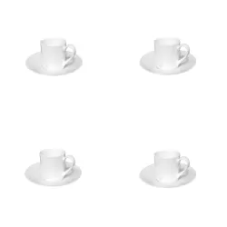 Bianco & Bianco, Tazza espresso con piatto 4 pezzi - Taitu