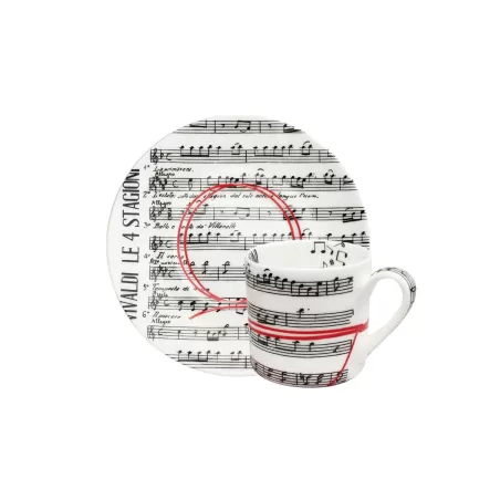 Fil Rouge Musica, Tazza espresso con piatto - Taitu