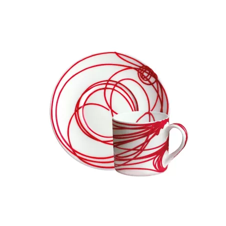 Fil Rouge Nodi, Tazza espresso con piatto - Taitu