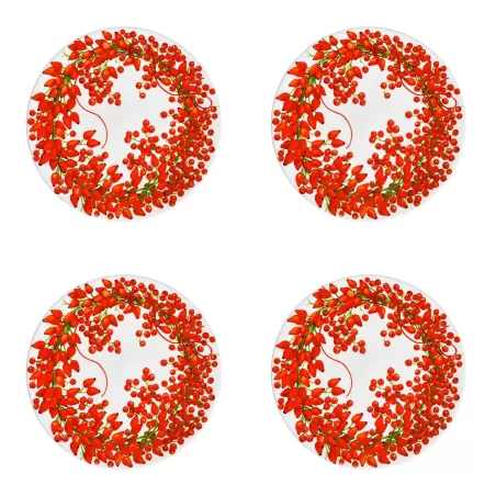 Fil Rouge Bacche, Piatto frutta 4 pezzi - Taitu