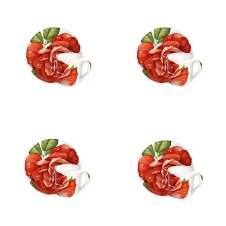 Romantica, Tazza espresso con piatto 4 pezzi - Taitu