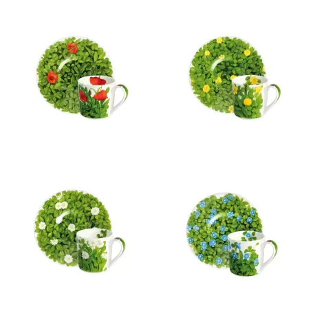 Prati Italiani, Tazza espresso con piatto 4 pezzi - Taitu