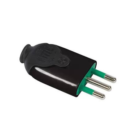 Spina diritta 10 amper nera