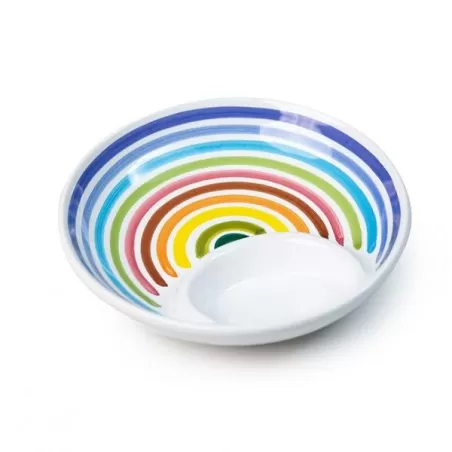 Piatto Pane e Olio in ceramica - Arcobaleno Cm. 15 - Frantoio Muraglia
