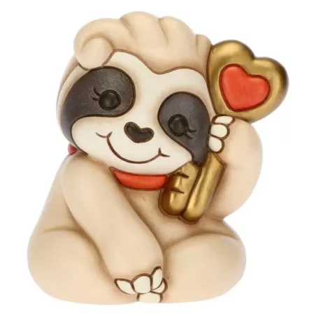 Bradipo felice con chiave e scatola in latta - Thun