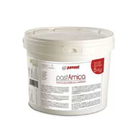 Pasta di zucchero da copertura, pastamica glassa fondente bianco 5000 gr. - Pavoni