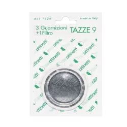Guarnizione moka + 1 filtro tazze 9