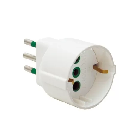 Adattatore schuko spina 10 amper bianco