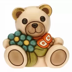 Teddy primavera con fiori azzurri e farfalla - Thun