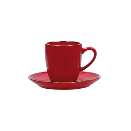 Concerto rosso fuoco, Tazza caffe con Piatto 90 Cc. - Rose & Tulipani