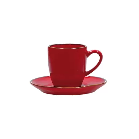 Concerto rosso fuoco, Tazza caffe con Piatto 90 Cc. - Rose & Tulipani