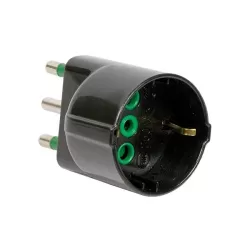 Adattatore spina 16 amper presa schuko nero