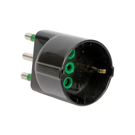 Adattatore spina 16 amper presa schuko nero