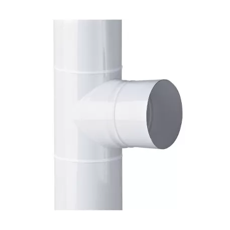 Raccordo T smaltato bianco Cm.8