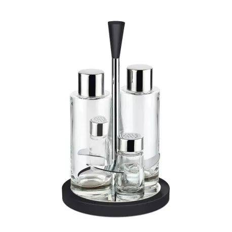 Glossy, Oliera 4 pezzi nera Ø 14x23 cm - oliera 150 ml - Giannini