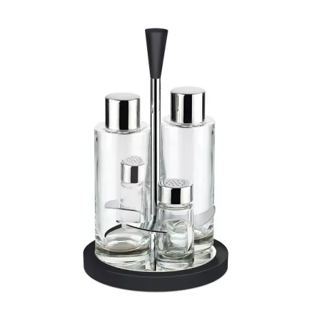 Glossy, Oliera 4 pezzi nera Ø 14x23 cm - oliera 150 ml - Giannini