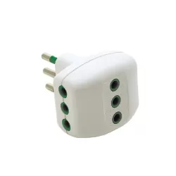 Adattatore triplo spina 10 amper 3 presa 10 amper bianco