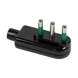 Spina angolare piatta 16 amper nera