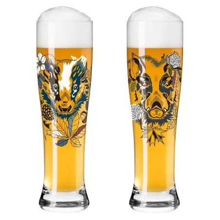 Bicchiere birra Weizen "Brauchzeit 4" Petra Mohr  Cinghiale & Tasso - Ritzenhoff
