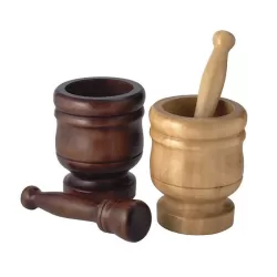 Mortaio grande legno naturale