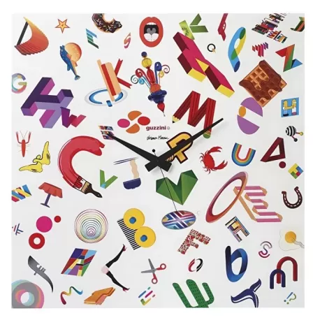 Orologio da parete 'alphaclock' colori e decori vari - Guzzini