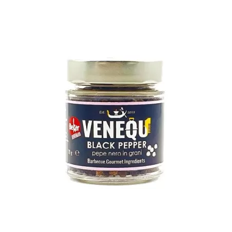 Bacche di Pepe Nero - Tellicherry Peppercorns - In vasetto vetro Gr. 70 - Venequ