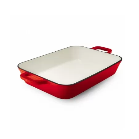 Teglia rettangolare in ghisa vetrificata rossa - Grand Feu