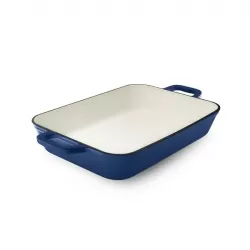 Teglia rettangolare in ghisa vetrificata blu - Grand Feu