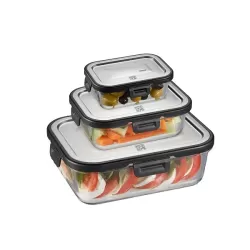 Barattolo salva freschezza milo, 3 pezzi, squadrato - Gefu