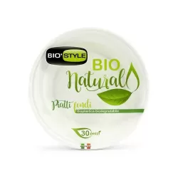 Piatti fondi bioplastica 30 Pz.